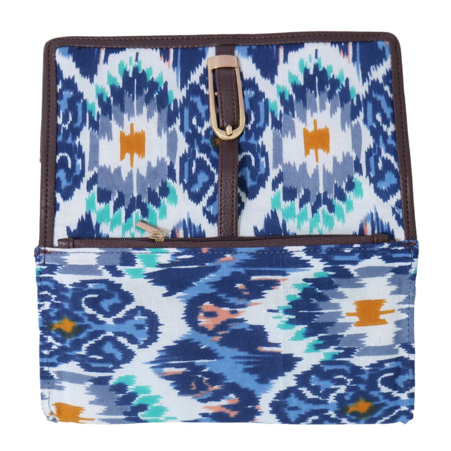 Handmade Ikkat Wallet for Women (20 cm) – Authentic Handloom Purse