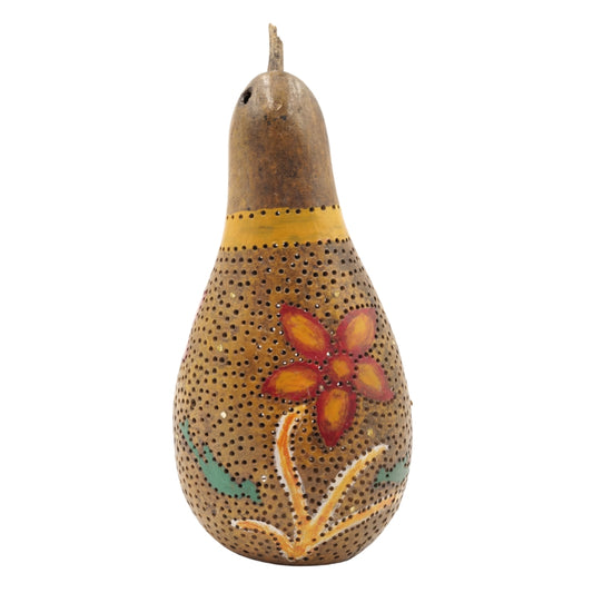Natural Bottle Gourd Lamp Handpainted Flower Pattern Light