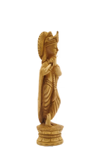 Handcrafted Wooden Krishna Idol Spiritual Home Accent