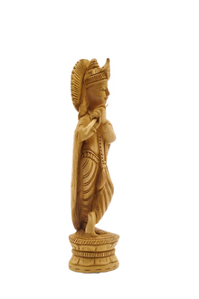 Handcrafted Wooden Krishna Idol Spiritual Home Accent