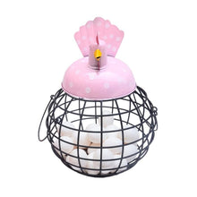 Metal Rooster Egg Basket | Hen Egg Holder
