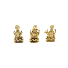 Handcrafted Pembarthy Brass Idol Set Lakshmi Ganesh Saraswathi