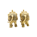 Handcrafted Elephant Idol Set Elegant Decor Pai