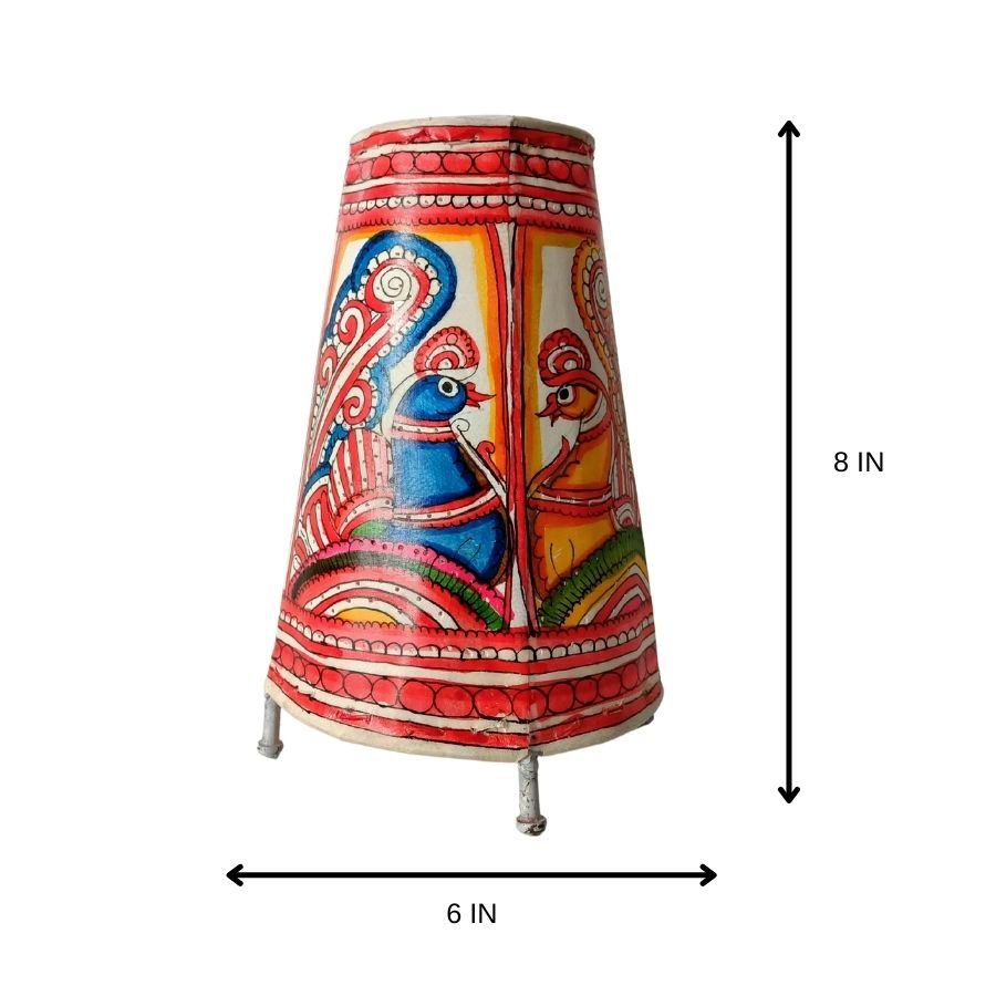 🌿 Goat Leather Lamp | Handcrafted & Colorful | 8 Inch 🌟