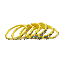 Handmade Yellow Silk Thread Bangles Festive Jewelry (2.8)