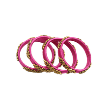 Pink Silk Thread Bangles Set | Designer Ethnic