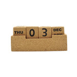 Eco Cork Perpetual Calendar Wheatgrass Desk Calendar Block