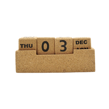 Eco Cork Perpetual Calendar Wheatgrass Desk Calendar Block