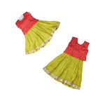 Tissue Patti Dyed Kids Frock Traditional Party Dress (1–9 Years)