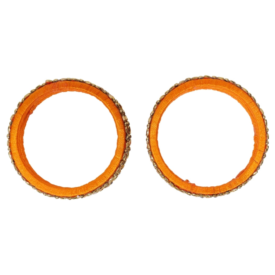 Handmade Terracotta Silk thread kundan bangles | Size 6 CM
