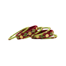 Handmade Bridal Bangles Set Silk Thread Jewelry (Size 2.8)