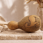 Handcrafted Bottle Gourd Deer Lamp with Holder & 2M Wire