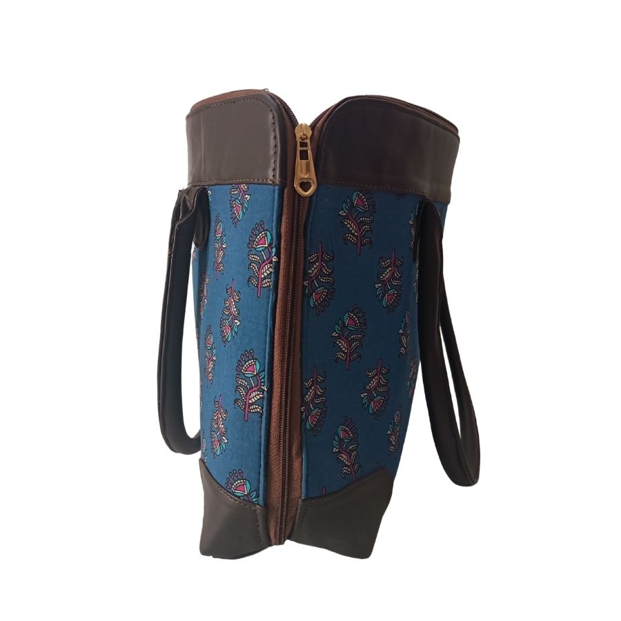 Fabric Laptop bag - made with hand block print | Size 17 Inches
