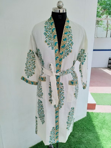 lightweight traditional handblock printed Bathrobe