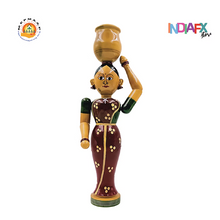 Handmade Wooden Beautiful woman statue showpiece and toy for home and office