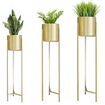 Metal Golden Colour Finish Planter | Pack of 3