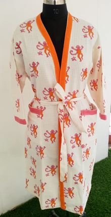 lightweight traditional handblock printed Bathrobe