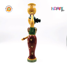 Handmade Wooden Beautiful woman statue showpiece and toy for home and office