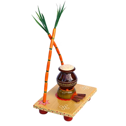 Handcrafted Etikoppaka Pongal Set Traditional Wooden Festival Decor