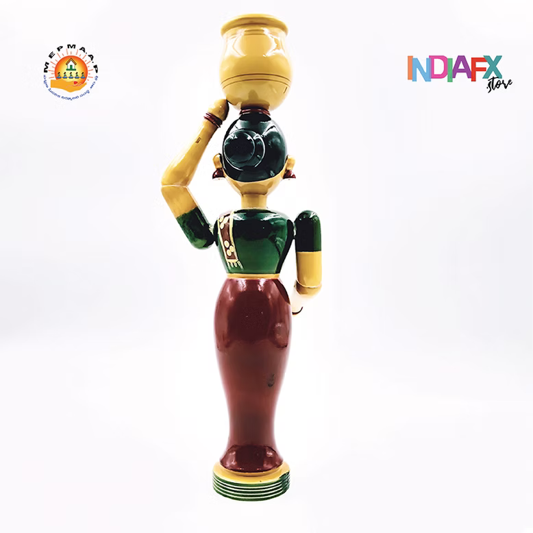 Handmade Wooden Beautiful woman statue showpiece and toy for home and office