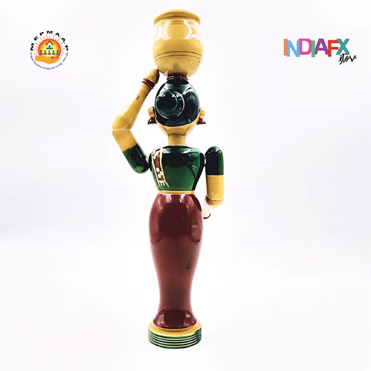 Handmade Wooden Beautiful woman statue showpiece and toy for home and office