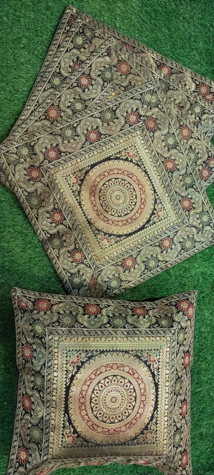 Silk Brocade Cushion Covers Set of 5