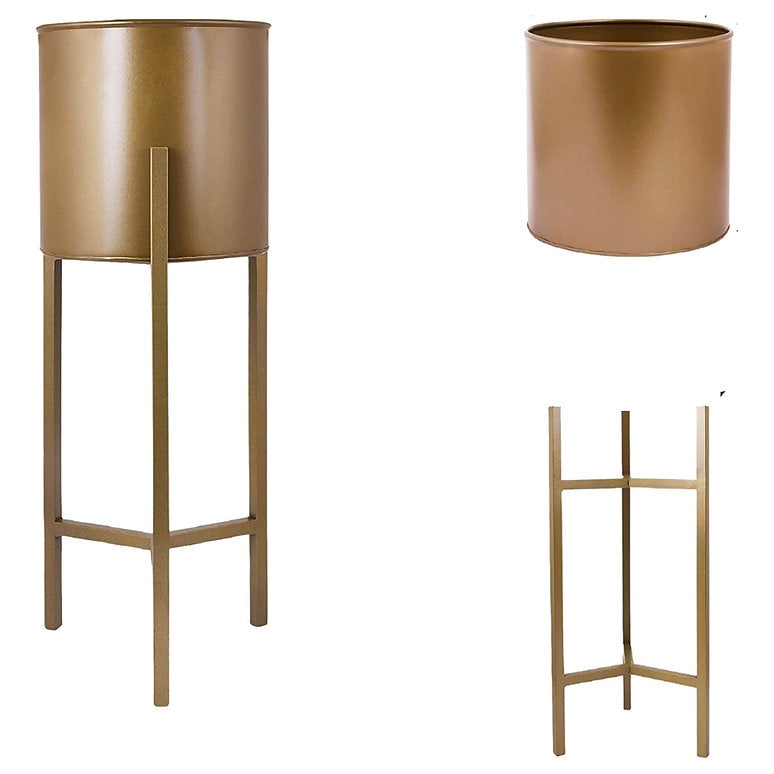Metal Golden Colour Finish Planter | Pack of 3