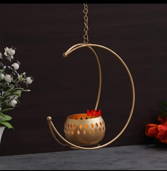 Hanging Moon Shape T light Holder