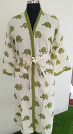lightweight traditional handblock printed Bathrobe