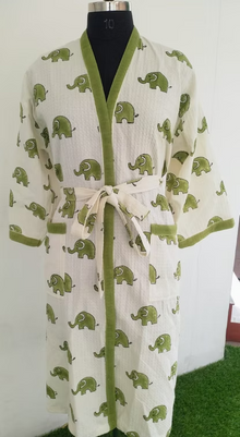 lightweight traditional handblock printed Bathrobe