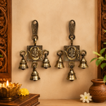 Brass Om Ganesh Hangings (Pair) 6 Inch