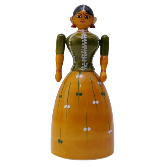 Handcrafted Etikoppaka Buttabomma  GI Tagged Wooden Doll 16cm
