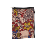 Kalamkari Cotton 2-Zip Wallet – Handmade Dual Pocket Coin & Card Pouch