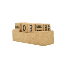 Eco Cork Perpetual Calendar Wheatgrass Desk Calendar Block