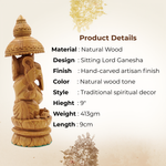 Handcrafted Umbrella Ganesha Idol Artistic Spiritual Decor Piece