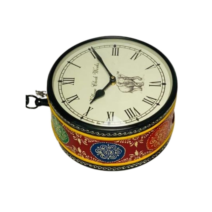 Metal double sided analogue clock | AA battery operated | Wall stand included |