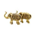 Handcrafted Elephant Idol Set Elegant Decor Pai