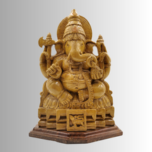 Premium Wooden Lord Ganesha Statue (12”)| Spiritual Decor & Auspicious Gift