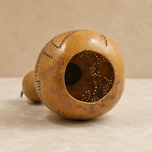 Handmade Bottle Gourd Lamp Rustic Eco-Friendly Lighting Decor