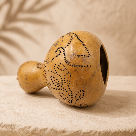 Handcrafted Bottle Gourd Lamp Buddha Art Natural Decor Light