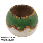 Natural Bottle Gourd Planter - Hand-Painted Decorative Bowl