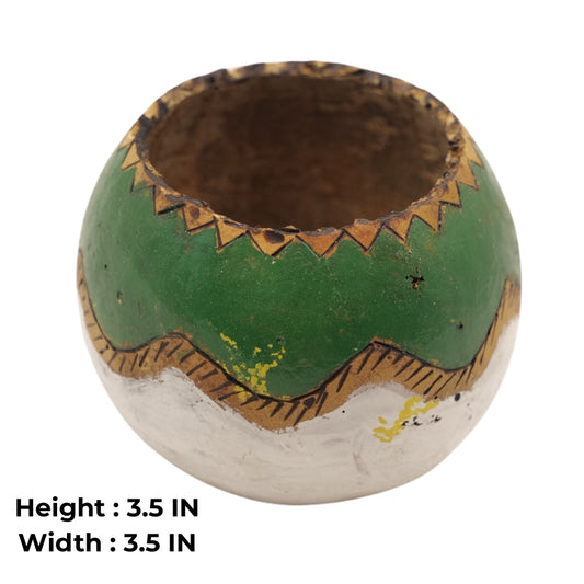 Natural Bottle Gourd Planter - Hand-Painted Decorative Bowl