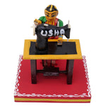 Hand Crafted Handmade beautiful Wooden Kondapalli sewing machine with woman toy