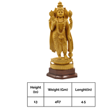 Wooden Vishnu Murthy Idol Handmade Divine Home Decor