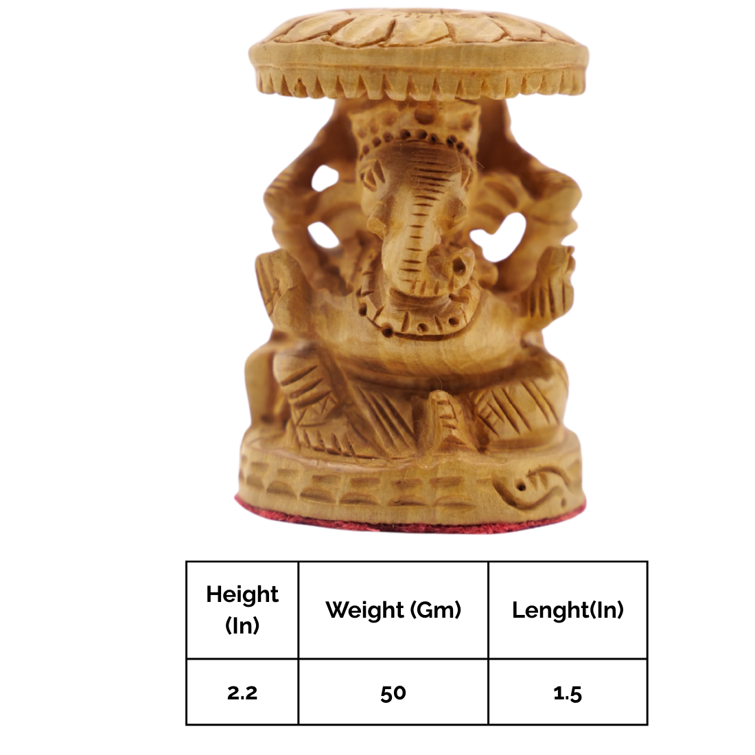 Wooden Umbrella Ganesh Idol Cute Handmade Decor for Sacred Spaces