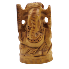 Small Wooden Ganesha Idol Minimal Handmade Spiritual Decor