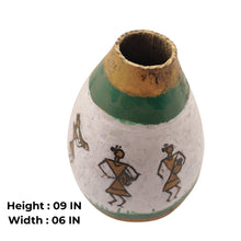 Handmade Bottle Gourd Vase Warli Tribal Art