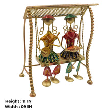 Handcrafted Metal Tribal Musician Swing Showpiece