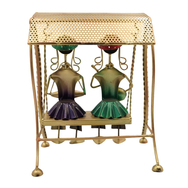 Handcrafted Metal Tribal Musician Swing Showpiece