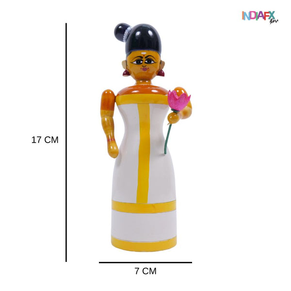 Handcrafted Etikoppaka Kerala Lady Showpiece Toy